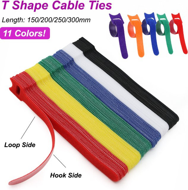 10 Stück lösbare Kabelbinder aus Nylon in Weiß für Kabel-Organizer und Drahtwickel - Bild 1