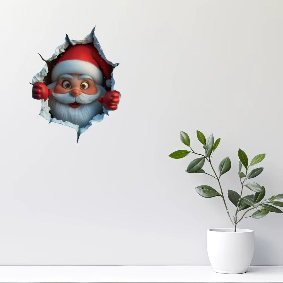 DUTRIEUX Weihnachtlicher Santa Claus Wandaufkleber für Tür und Fenster zur DIY Dekoration - Bild 2