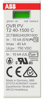 ABB 2CTB802402R1500 OVR PV T2 40-1500 Ersatzschutzmodul 15 kA in Weiß - Bild 1