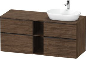 Duravit Waschtischunterschrank D-Neo in Nuss dunkle Walnuss mit Schwarz, B/T/H: 140 x 55 x 66,4 cm - Bild 1