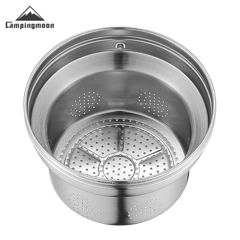 CAMPINGMOON Outdoor SW-1V Wasserkocher mit Teefach und Teesieb aus Edelstahl in Silber - Bild 3