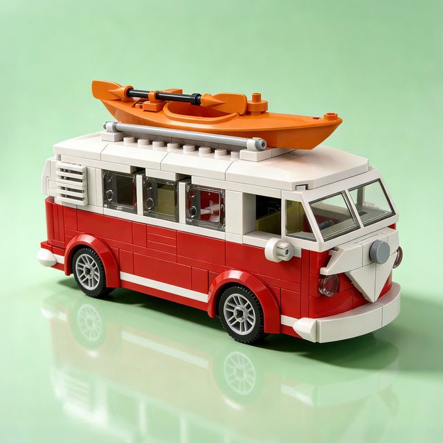 Potdemiel T1 Camper Van-Fahrzeugmodell, Bausteine, Stadt-Auto-Bausteine - Bild 1
