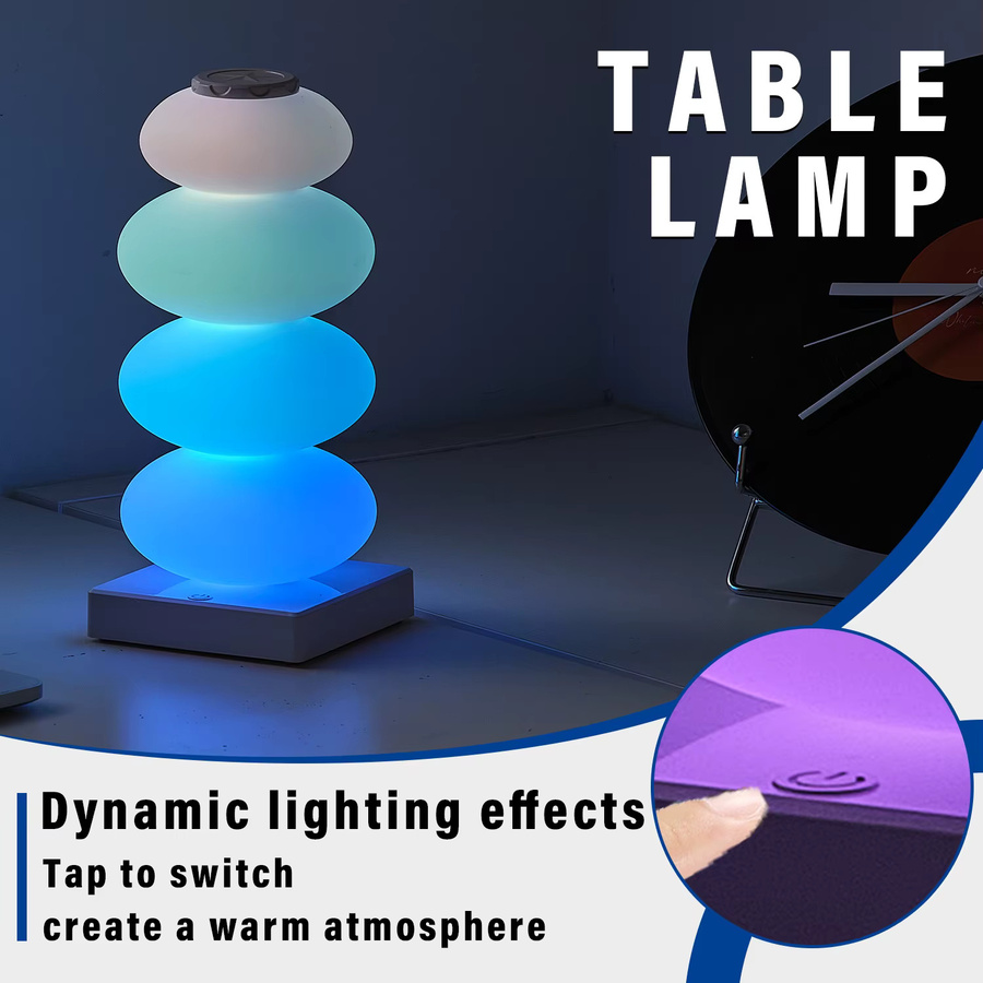 Topwinson LED RGB Tischlampe mit Touch-Schalter und 16 Farben für Schlafzimmer und Nachttisch, Multicolor, B/T/H: 27,0 x 11,5 x 11,5 cm - Bild 3