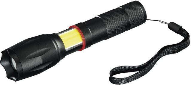 Hama LED-Taschenlampe Solid Pro in Schwarz aus Aluminium mit 200 Lumen - Bild 1