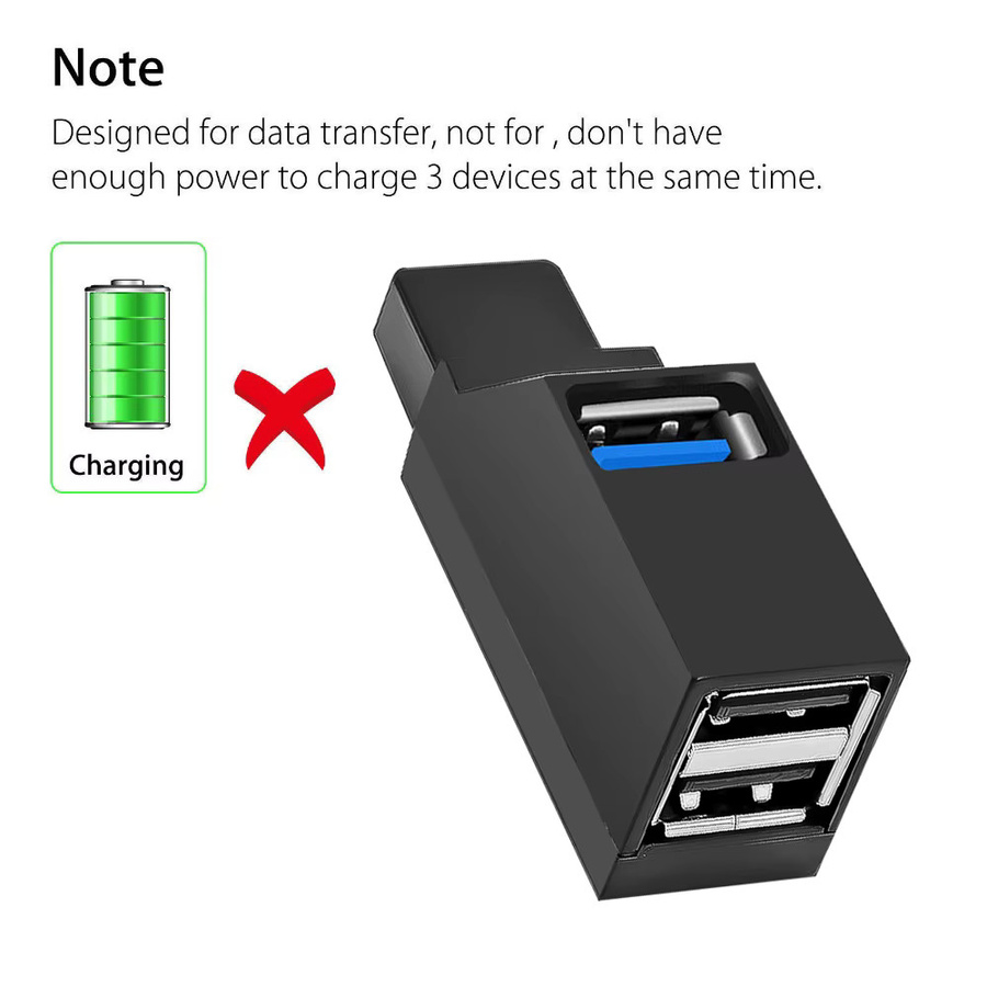 RGEEK USB-C Hub Adapter mit 3 Ports für USB 3.0 und 2.0 in Schwarz - Bild 5