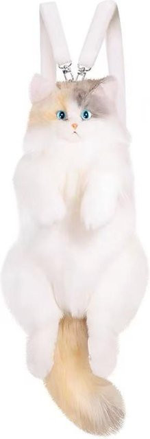 Drei-Blumen-Katze Simulationskatze Puppe, Plüschtier, Weiß - Bild 1