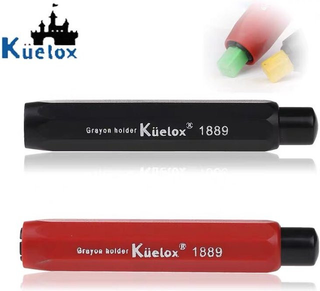 Einstellbarer Kreidehalter aus Kunststoff in Schwarz für verschiedene Größen von Kreide und Pastellstiften - Bild 1