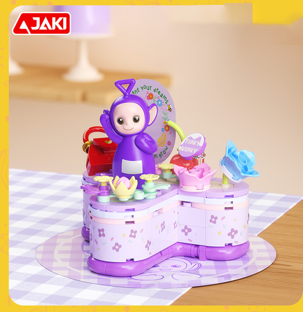 JAKI Teletubbies Baustein-Set mit Erdbeerkuchen-Ornamenten und Kinderfiguren in Mehrfarbig - Bild 1