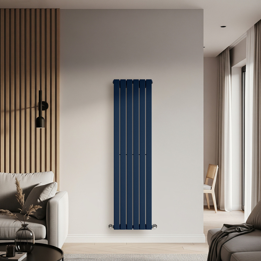 Einlagiger Design-Heizkörper Delta Vertikal in Deep Sea Blue, Höhe: 160 cm, Breite: 42 cm - Bild 1