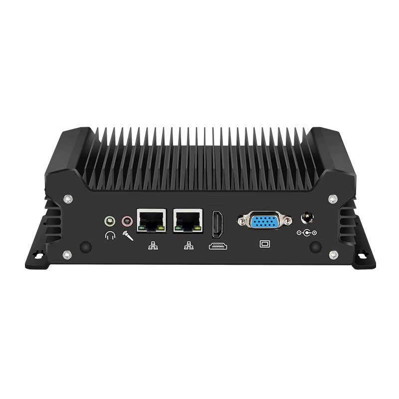 Lüfterloser Industrie-PC von Intel mit I5-1335U Prozessor, Windows 11/10 oder Linux, 2x COM RS232, 2x Gigabit Ethernet, 8x USB und Mini PCIe für WLAN oder 4G LTE, Schwarz, SFF - Bild 2