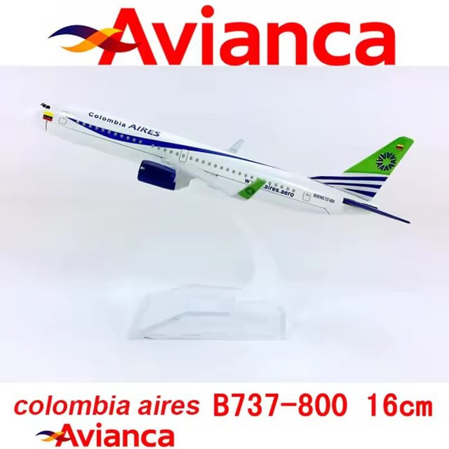 ZOCO B737-800 Avianca Flugzeug Modell, Verkehrsflugzeug, Metall, 16cm - Bild 1