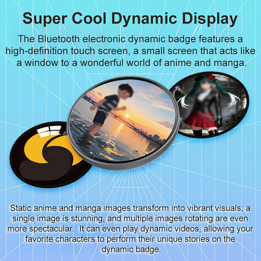 Dreamburgh Smart Cyber Badge mit 1,85 Zoll HD-Display und Touchscreen in Grau zur Musik- und 2D-Fotoanzeige - Bild 3