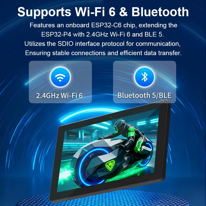 GUITION 7-Zoll-IPS-Touchscreen-Entwicklungsboard mit ESP32-P4/C6, unterstützt Shell und Kamera, Schwarz - Bild 2