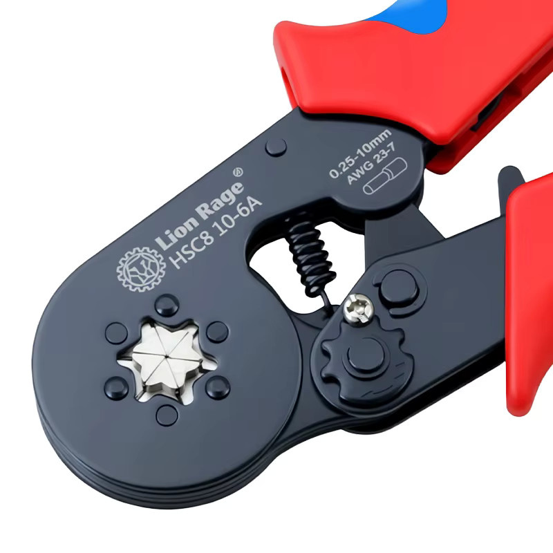 Lion Rage HSC8 10–6 Aderendhülsen-Crimpzange in Rot für professionelle Elektroreparaturen und DIY-Projekte - Bild 2