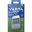 Varta Eco Charger Pro Rundzellen-Ladegerät für NiMH Akkus AAA und AA mit USB-Typ-C Anschluss in Grau und Grün - Bild 3