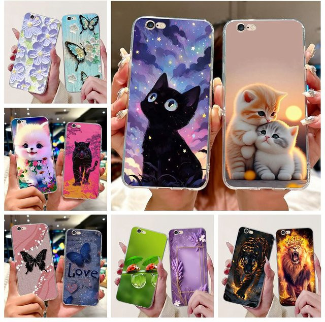 Apple iPhone 6 Plus, 6S Plus und 6S Schutzhülle mit Katzen-Design in Multicolor, weiche und schlanke Abdeckung - Bild 1