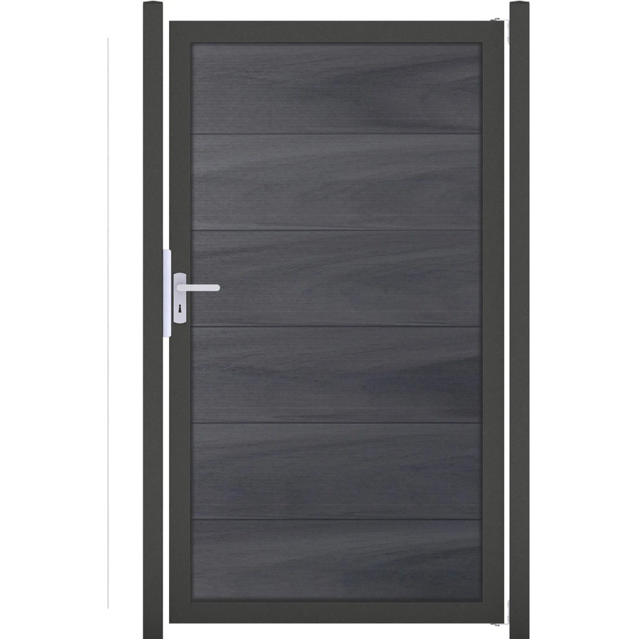 GroJaViento Zauntor Sichtschutz in Steingrau mit anthrazitfarbenem Rahmen B/H: 100 x 180 cm - Bild 2