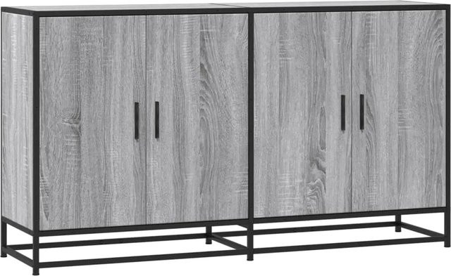 vidaXL Sideboard Grau Sonoma aus Holzwerkstoff und Metall, B/T/H: 134 x 35 x 76 cm - Bild 1