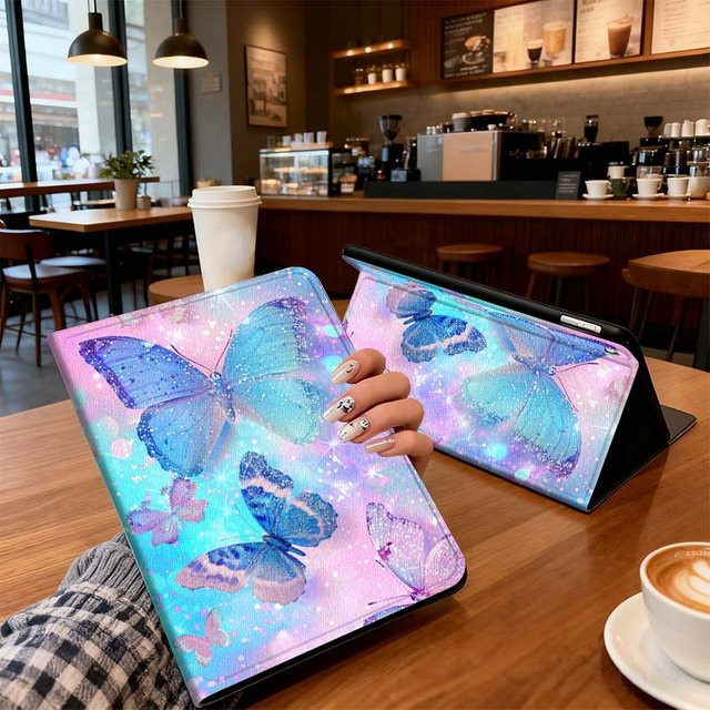 Xiaomi Tablet Hülle mit Cartoon-Schmetterling und Glitzer Effekt in Multicolour für Redmi Pad Serie - Bild 1