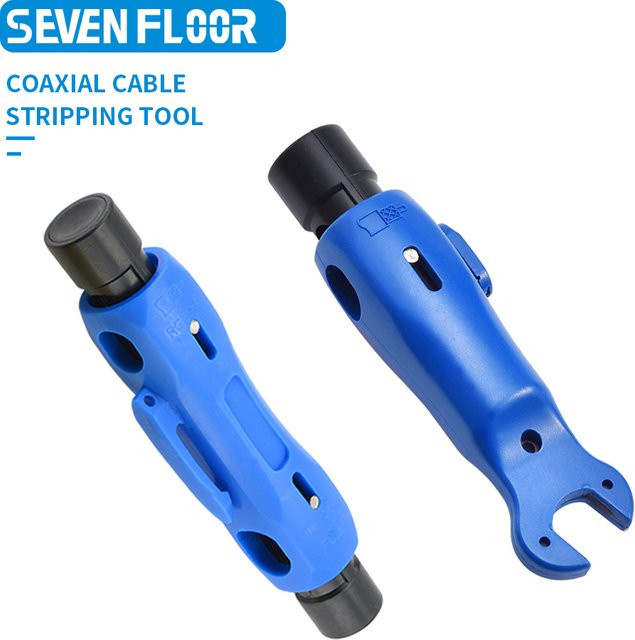 Tragbarer Stift-Koaxialkabel-Abisolierer für RG6 RG7 RG11 RG59 in Blau - Bild 1
