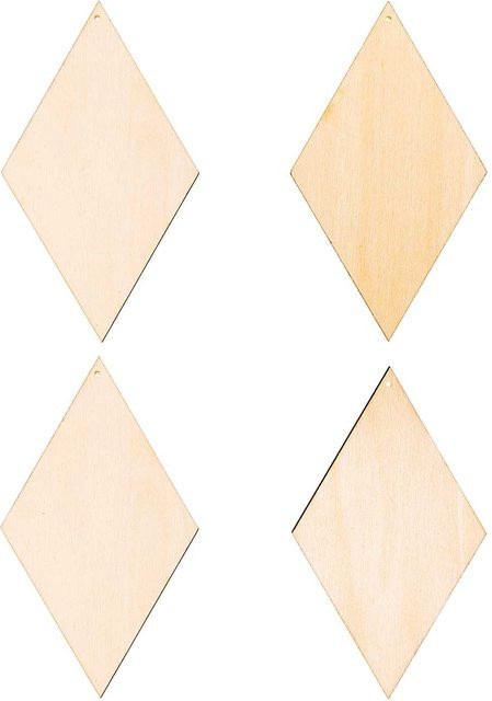 Rico Design Holzdekoanhänger-Set Diamant in Beige - Bild 1