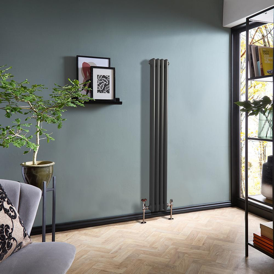 Regent Gliederheizkörper 2-säulig vertikal in Zinn, Höhe: 150 cm, Breite: 20 cm - Bild 1