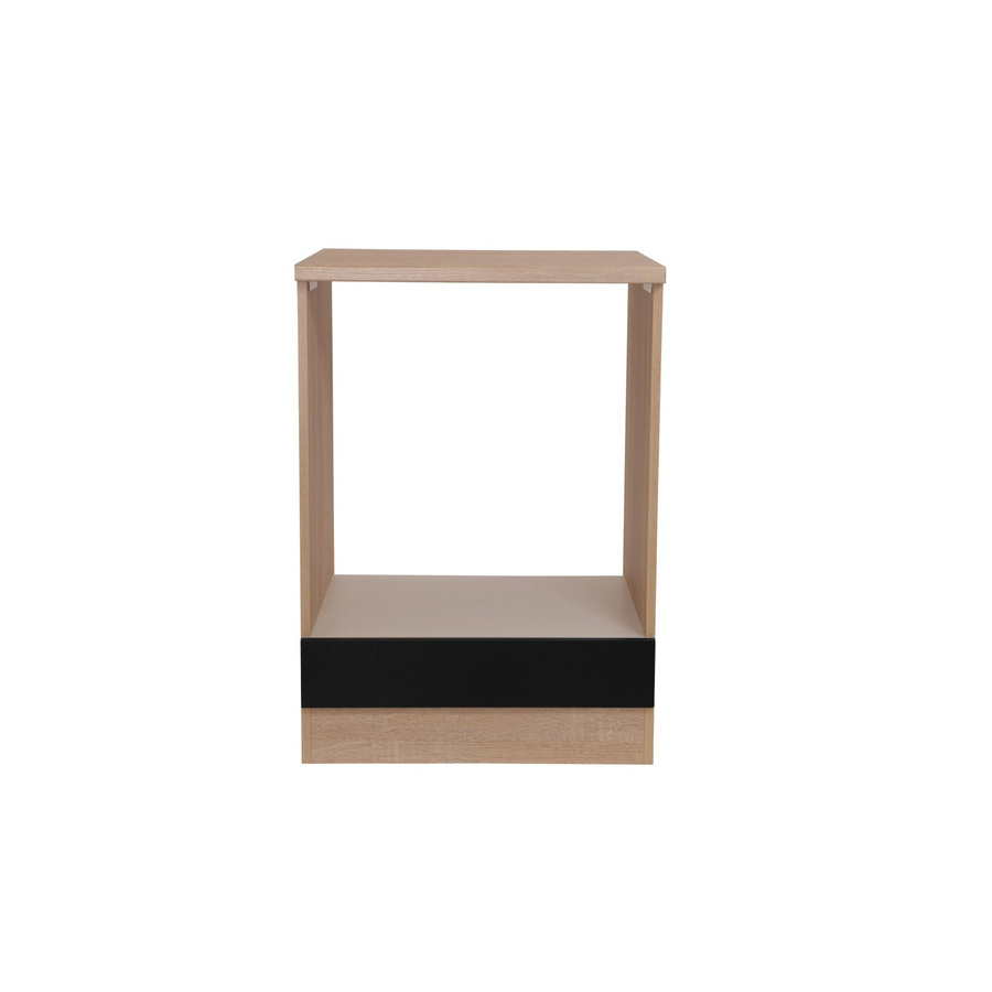 Respekta Herdumbauschrank Merle in Schwarz mit Eiche Sägerau Nachbildung, B/H/T: 60 x 85 x 55,5 cm - Bild 2