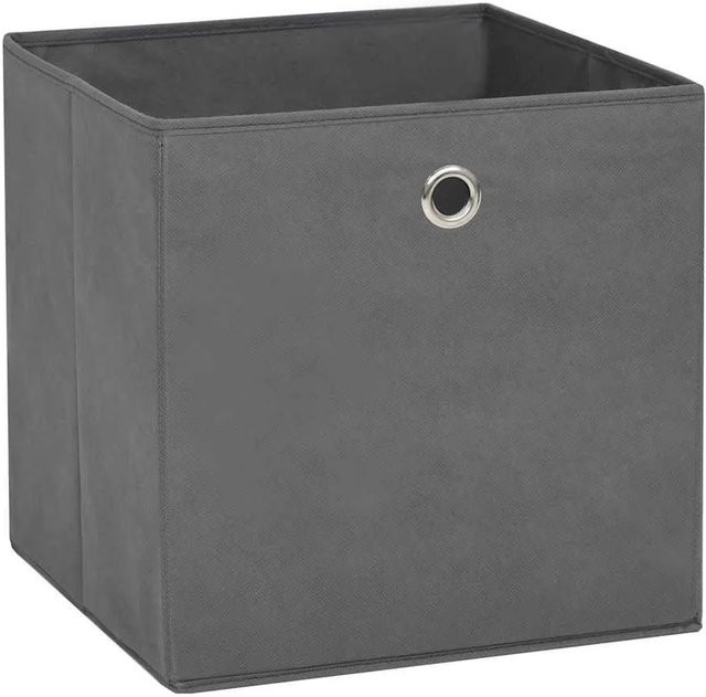 vidaXL Aufbewahrungsboxen aus Vliesstoff, 4er-Set, Grau, B/T/H: 28 x 28 x 28 cm - Bild 1