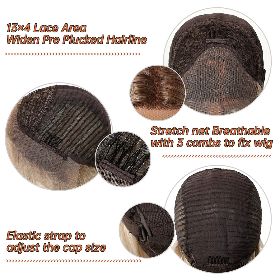 HAIRCUBE Bobo-Perücke, Hellbraun, Synthetik, Damen - Bild 4