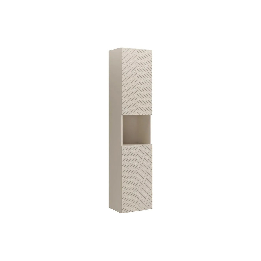 Dorioni Badschrank Beige mit Fischgrätmuster und Soft-Close-Türen Breite: 35 cm - Bild 2