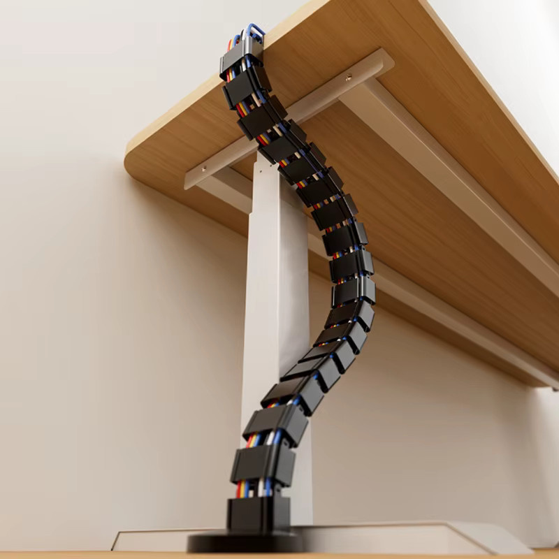 Kabelablage aus Metall für das Schreibtisch-Kabelmanagement in Schwarz, Breite: 80 cm - Bild 2