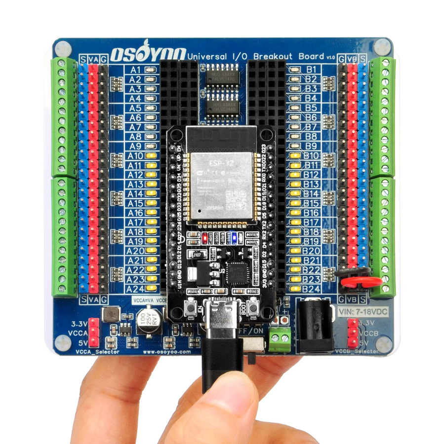 OSOYOO Universal IO Breakout Board Blau – GPIO-Erweiterungs- und Debugging-Plattform für Arduino Nano, ESP32, ESP8266 NodeMCU und Raspberry Pi - Bild 5