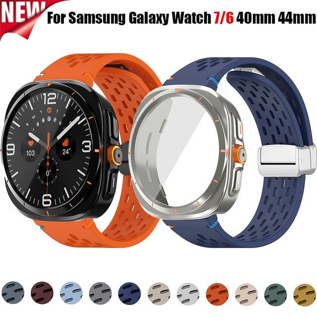 CAOWTAN Uhrenarmband Silikon, Magnet-Schnalle, Samsung Galaxy Watch 7 6 - Bild 1