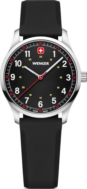 Wenger Damenuhr City Sport, Quarz, Edelstahl, 34 mm, Schwarz, 5 ATM - Bild 1