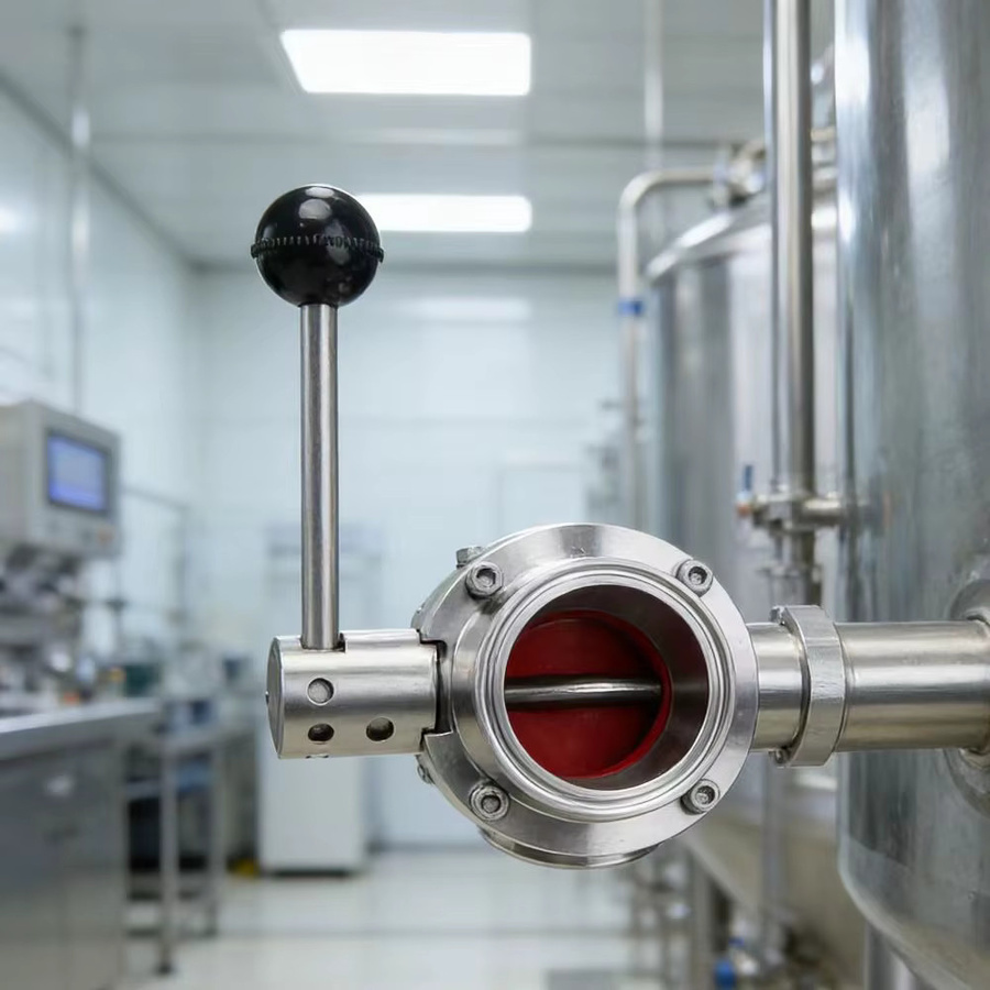 AICANTEK Sanitär-Absperrklappe Tri-Clamp aus Edelstahl 304 in Silber, gerade Ausführung für Heimbrauerei, Bier und Molkerei - Bild 2
