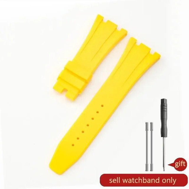 Uhrenarmband Silikon, Herren, 27 mm, Gelb - Bild 1