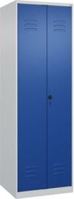 C+P Wäsche- und Garderobenspind Classic PLUS mit 2 Abteilen, Enzianblau, B/T/H: 185 x 60 x 50 cm - Bild 1