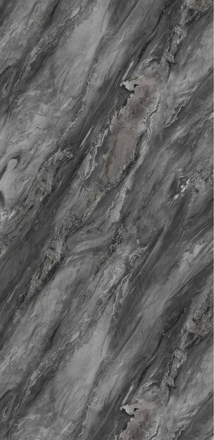 Aluverbund24 PVC Wandpaneele in Obsidian-Grey mit Marmor-Optik und Hochglanz, B: 122 cm, H: 244 cm - Bild 1