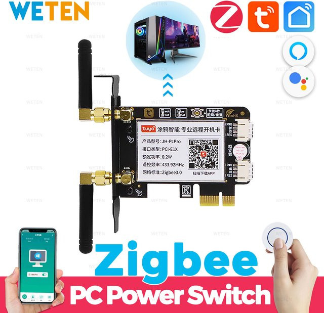 Tuya Zigbee Computer-Netzschalter PCIe-Karte zur Fernsteuerung für deinen Desktop-PC mit App-Unterstützung und Kompatibilität für Alexa und Google Home - Bild 1