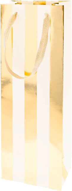 Rico Design Flaschentüte mit Streifen in Creme und Gold - Bild 1