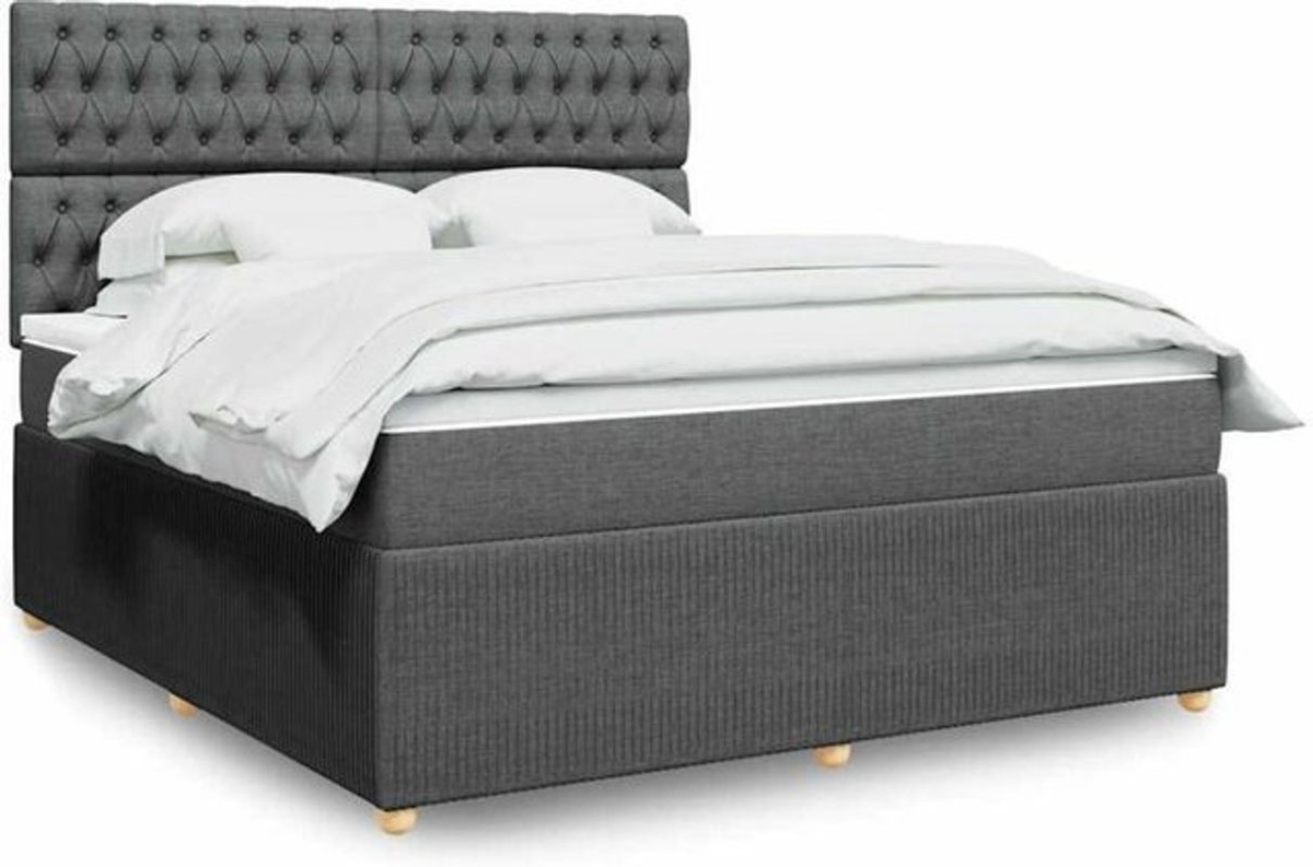Vidaxl Boxspringbett mit Matratze in Grau aus Stoff, B/T/H: 180 x 200 x 150,5 cm - Bild 1