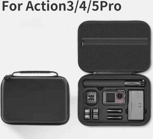 DJI Hartschalen-Action-Kameratasche für DJI OSMO Action 5 PRO, wasserdichte und stoßfeste Multifunktions-Tragetasche in Schwarz - Bild 1
