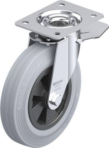 Blickle Lenkrolle LE-VPP 200R-ST-SG mit Feststeller, verzinkter Stahl, Rad-Durchmesser: 20 cm, Tragfähigkeit: 205 kg - Bild 1