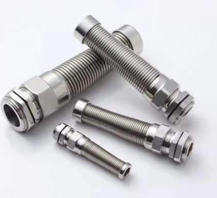 Flexible Kabelverschraubung aus vernickeltem Messing IP68 wasserdicht in Silber oder Gold - Bild 1