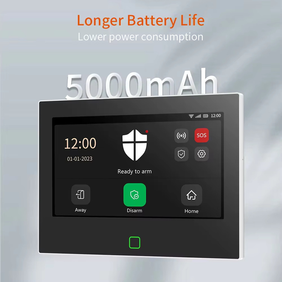 Staniot 7 Zoll LoRa Schutzalarm-Set in Weiß mit WiFi und 4G für dein Tuya Smart Home, Einbruchschutz-Alarmsystem mit 5000mAh Akku, kompatibel mit Alexa - Bild 5