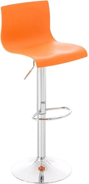 DELUKE Barhocker BERLIN Barstuhl mit Lehne in Orange aus Kunststoff und Metall mit 360 Grad Drehsitz - Bild 1