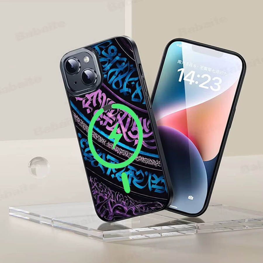 Pokras Totem Design Magnetische Kabellose Handyhülle für iPhone 11 bis 17 Pro Max Plus Multicolor - Bild 2