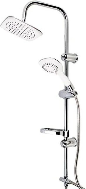 Euroshowers Duschsystem Dolphin mit Handbrause und Regendusche, Chrom und Weiß, Wandmontage, Höhe: 99 cm - Bild 1