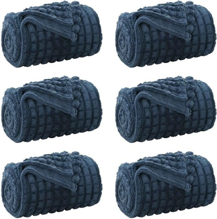 6er-Set vidaXL Fleece-Wohndecken in Marineblau, B: 270 cm, B: 240 cm