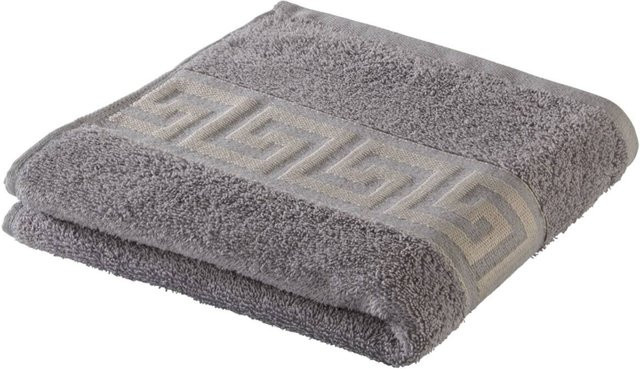 POCOline Handtuch Mäander in Silber Grau aus Baumwolle, Breite: 50 cm, Länge: 100 cm - Bild 1